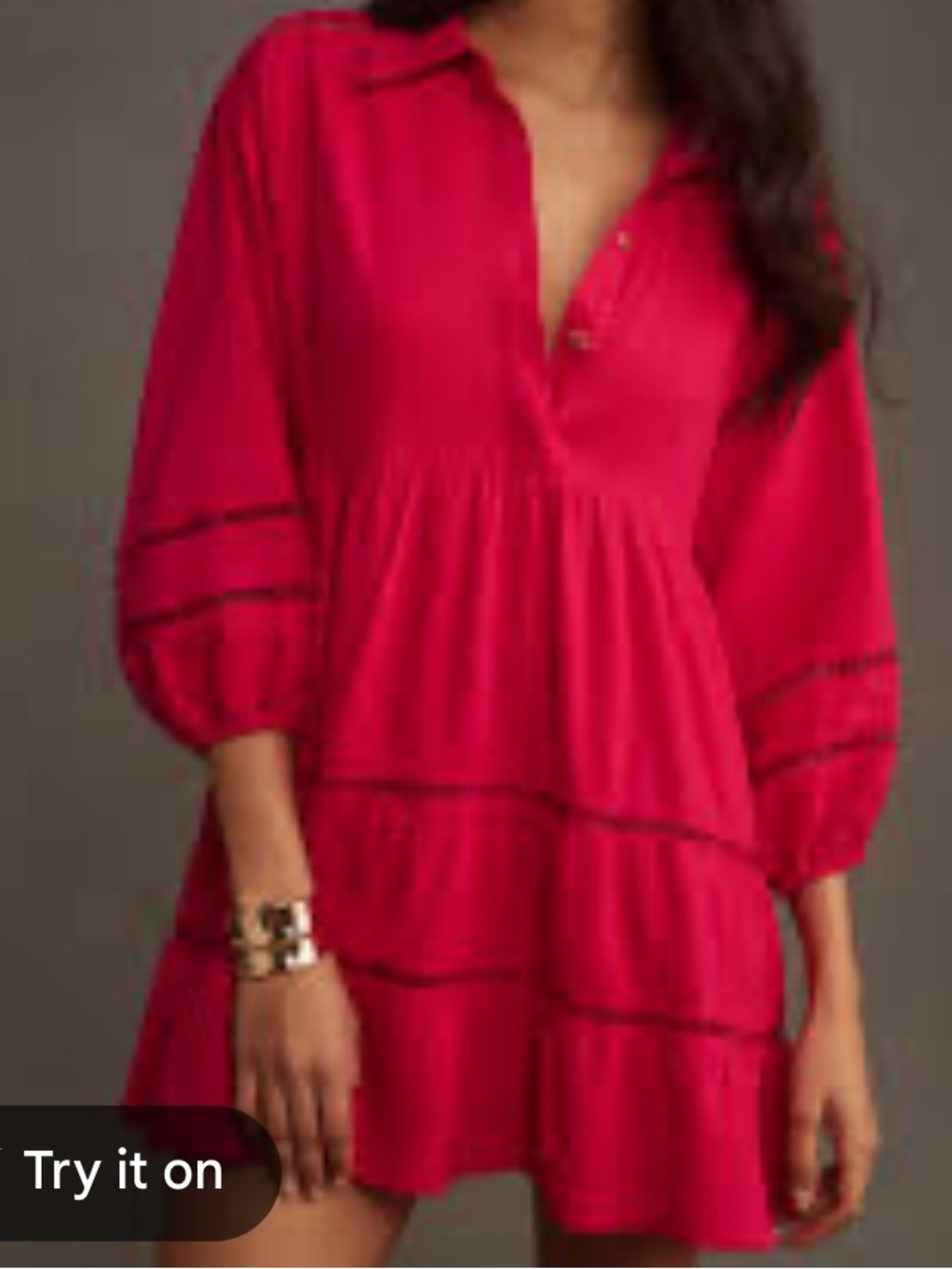 Maeve bright pink oversized flowy sleeved dress size XS petite